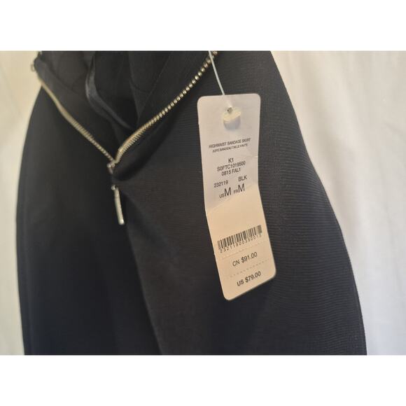 New w/Tag Bebe Black Stretch Highwaist Bandage Skirt Medium Y2K - Picture 6 of 7